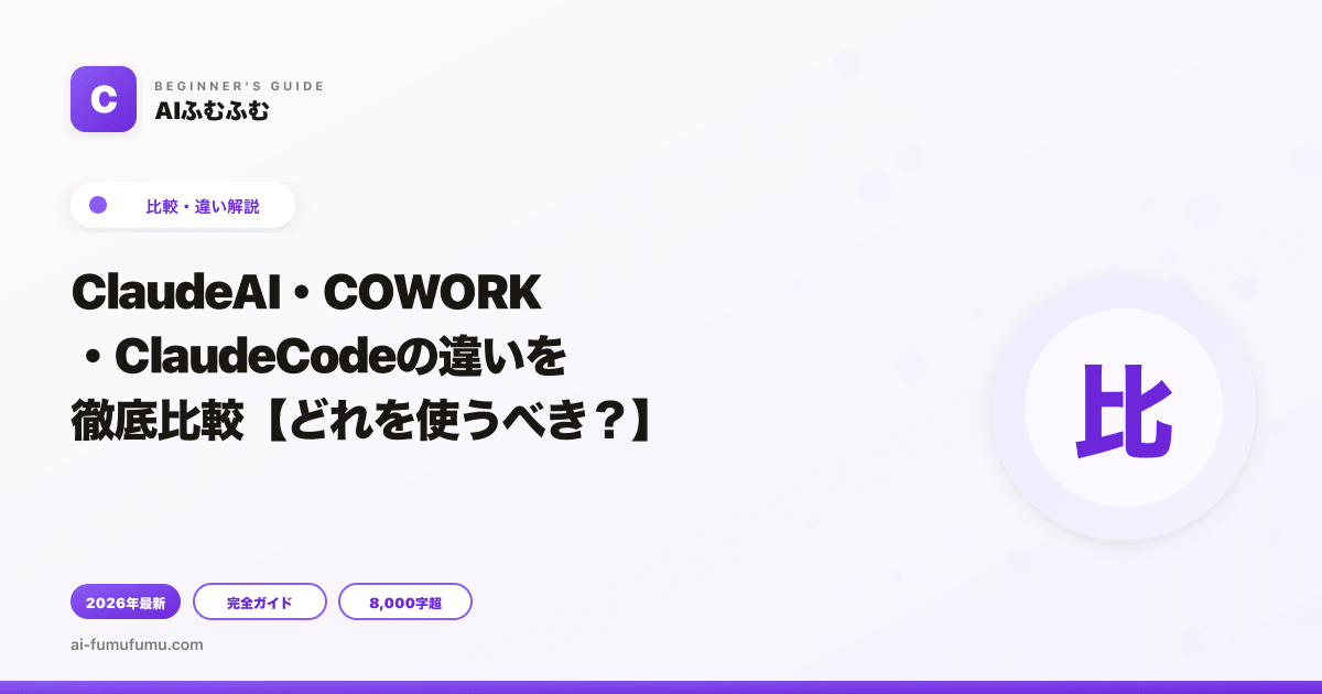 ClaudeAI・COWORK・ClaudeCodeの違いを徹底比較【どれを使うべき？】